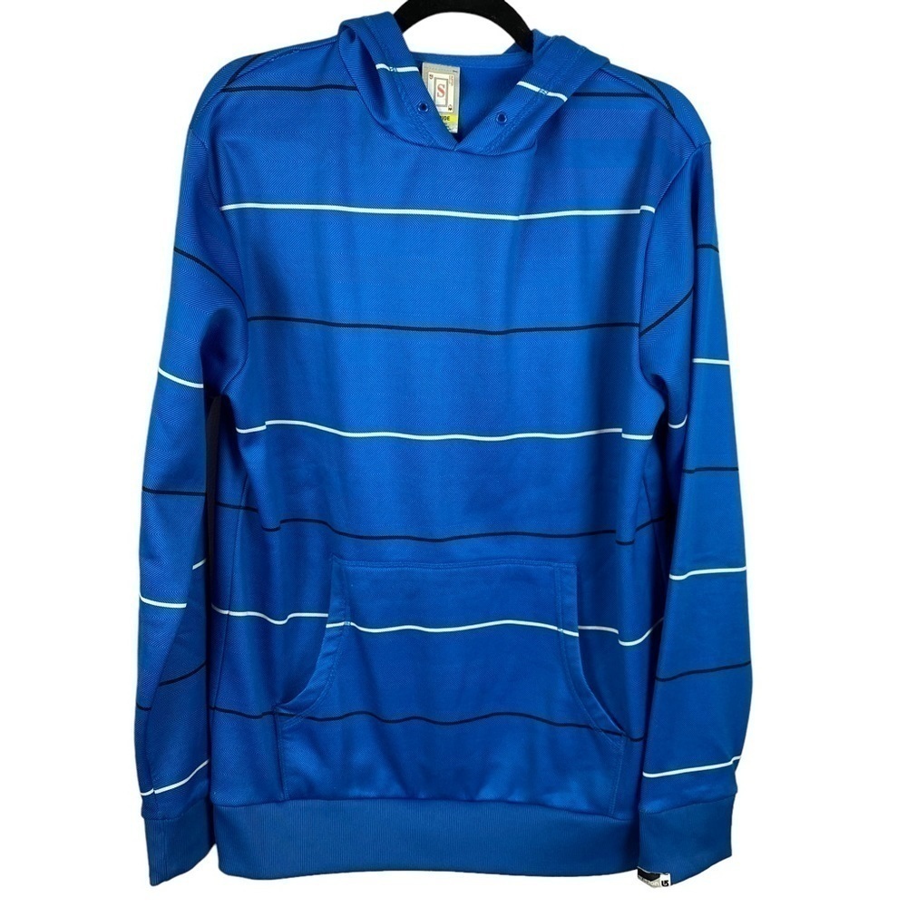 Burton Mens Snowboard Dryride Hoodie Sweater Small Blue Striped